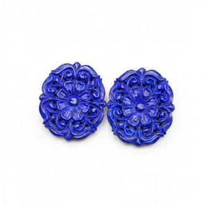 Miniature sculptée en lapis-lazuli pour boucles d'oreilles ou fabrication de bijoux : incarnant l'élégance, la royauté et la guérison, cadeau d'anniversaire - Product Image 2