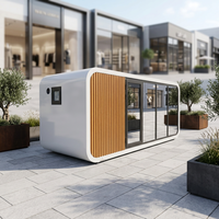 Toko Kopi Bergerak Berkualitas Tinggi Apple Cabin, Kios Modular Prefabrikasi, Toko Pop-up, Showroom dengan Dinding Kaca untuk Komersial