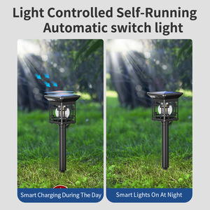 Lámpara Solar de Piso con Forma de Tiburón Sonriente, LED para Jardín Exterior, Recargable por USB - Product Image 5