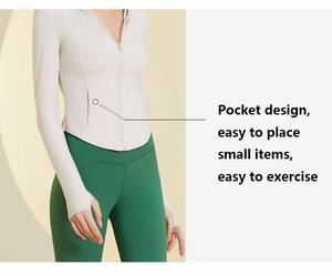 XW-WT111 vente en gros de vêtements de sport d'entraînement personnalisés Zip Fitness Hooded Yoga Racing Side Pocket Gym Sports Vestes pour femmes - Product Image 3