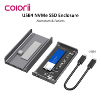 Colorii MC40 Plata USB 4,0 SSD Caja NVME 40Gbps Caja de disco duro Aluminio para Mac mini M4 ASM2464PD