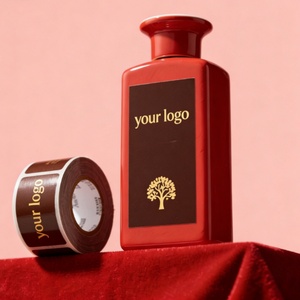 Custom Design Label Brand logo Bottle Packaging <b>Sticker</b> Waterproof Adhesive Gold Foil Perfume <b>Sticker</b> for Packaging - Product Image 5