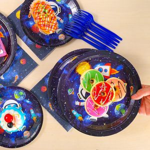 Space Themed Party Supplies Weltraum Geburtstag Dekorationen Alles Gute zum Geburtstag Banner Galaxy <span class=keywords><strong>Astronaut</strong></span> Party Dekorationen für Kinder - Product Image 3