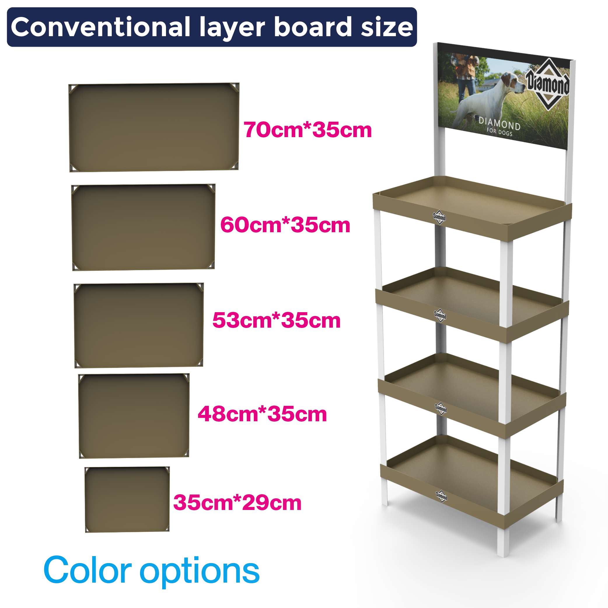 Apache Customized Hot Selling Pet Food PVC Floor Layer Display Rack for Supermarkets — view 3