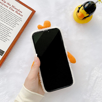 Étui pour téléphone portable en TPU en peluche avec un dessin de canard en 3D pour iPhone Samsung Xiaomi