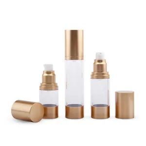Cosmetic Round Shape 15ml 30ml Cylinder Lotion 20ml Airless Pump Bottle Airless Bottle Transparent Airless Vacuum Pump Bottle