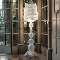 Lampe de sol/de table LED en acrylique minimaliste moderne de designer italien, commande tactile, lumière chaude 3000K, D50H166cm pour salon