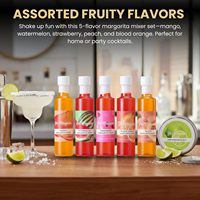Coffret Cadeau Margarita Mixer - 6 Pièces Saveurs Mangue/Pastèque/Fraise/Orange Sanguine/Pêche Végétalien Végétarien Citron Vert Sel 12.68 Fl oz
