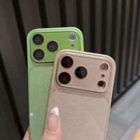 Coque de téléphone de luxe scintillante et brillante pour iPhone Air 17 16 15 14 13 Pro Max avec protection d'objectif d'appareil photo, couverture rigide brillante