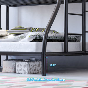 Прочная и прочная двухъярусная кровать из металла, в общежитии, для персонала, большая двухъярусная кровать для детей и взрослых - Product Image 4