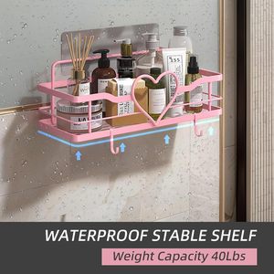 Pink <strong>Shower</strong> Caddy with 4 Removable Hooks 2 Pack Sweet Heart <strong>Shower</strong> Shelves - Product Image 2