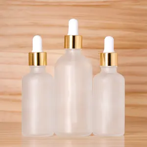 Bouteille en verre contenant d'huile essentielle givrée, flacon personnalisé vide de 30ml 50ml 60ml, 10 pièces