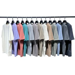 High Quality Heavy Cotton Mens <b>Tshirts</b> Boxy Street Wear Wash Brown Oversized t Shirts Custom logo - Product Image 1