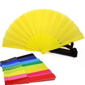 Fan 7 Inch All Plastic Folded Polyester Fabric Clacking Folding Hand Fans Diy <b>Gift</b> - Product Image 6