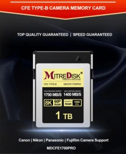 Mitredisk Compact <b>Flash</b> Memory Card Type B 1700MB/s Super Speed Video <b>Camera</b> Professional 4K 8K 1TB/2TB Plastic - Product Image 6