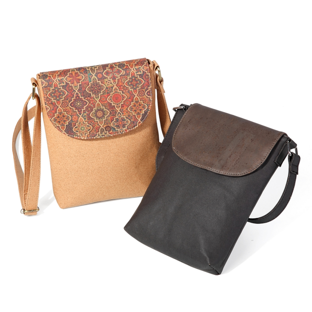 Vintage Vegan Cork Bag for Men Custom Mini Shoulder Compact Phone Crossbody OEM Wholesale