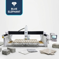 Scie à pont CNC automatique 4+1 pour la découpe de pierre, marbre et carreaux de quartz avec table inclinable à 85 degrés pour la fabrication de comptoirs
