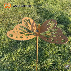 Offres Spéciales : Ornements Papillon en Métal Corten MK, Décoration de Jardin, Art Animalier, Oxydation Naturelle, Épaisseur 3-5mm, 1-5kg, Taille Personnalisable - Product Image 2