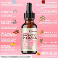 Complément alimentaire liquide pour femmes avec étiquette personnalisée, probiotiques liquides pour adultes, gouttes prébiotiques avec lactobacilles acidophiles