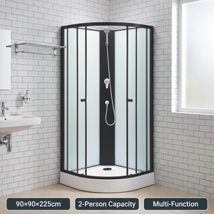 Cabina de ducha moderna <span class=keywords><strong>para</strong></span> 2 personas multifuncional de 90x90x225cm, carcasa de baño de aluminio de vidrio templado <span class=keywords><strong>para</strong></span> baño pequeño de Hotel y Villa - Product Image 2