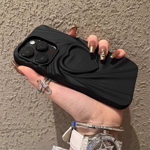 Funda de corazón plisada tridimensional adecuada para iPhone 17promax Phone Case, iPhone 16 Matte 13/14 - Product Image 2