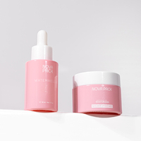 Pot en verre rose pour emballage de produits de soin, 30ml 50ml 60ml 100ml, pot à crème givré mat translucide coloré avec couvercles blancs
