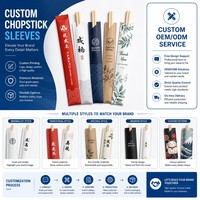 Juego de Palillos de Bambú Personalizados con Funda de Papel, Cuchara y Palillo para Dientes, para Restaurantes, Eventos, Catering, Venta al Por Mayor