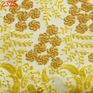 Ricamo Design <span class=keywords><strong>Tulle</strong></span> francese pizzo netto con perline per matrimonio nigeriano abito da sposa <span class=keywords><strong>bianco</strong></span> pizzo 2325 - Product Image 2