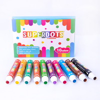 Marqueurs à points de 10 mm, 10 couleurs, non toxiques, peinture à points, applicateur fin, marqueurs d'art pour enfants, peinture lavable pour enfants, applicateur