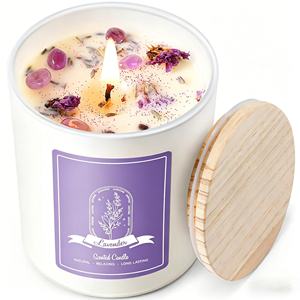 Oshine Lavender Scented Soy <b>Wax</b> <b>Candle</b> 10 oz Handmade Aromatherapy Glass Jar Birthday & Mother's Day Gift for Women - Product Image 1