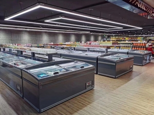 Congélateur commercial <span class=keywords><strong>combiné</strong></span> sur mesure de grande taille pour îlot de réfrigération, idéal pour les magasins de détail - Product Image 5
