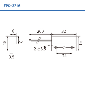 Sensor de proximidad magnético Reed Switch con salida de cable derecha, carcasa de ABS, cable UL1007 24AWG, 100VAC 0.5A para acceso a puertas de armarios y roperos - Product Image 2