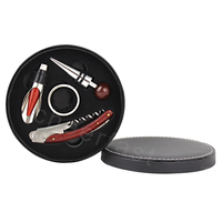 Kit d'accessoires de vin, boîte-cadeau en cuir PU et ouvre-bouteille de vin, en bois, Service de livraison rapide, 20 pièces