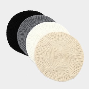 2025 nueva llegada Otoño Invierno boina de ganchillo <span class=keywords><strong>mujeres</strong></span> diseño Simple cuerda boina tejida - Product Image 1