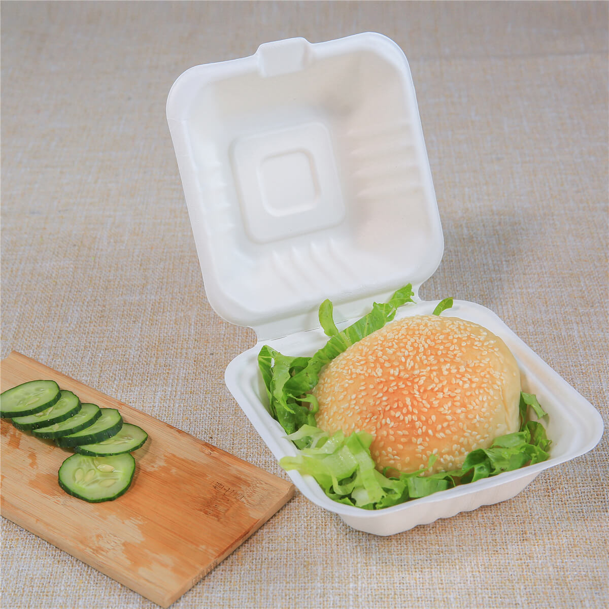 Biodegradable disposable food clamshell/3 5 compartments food box/tray