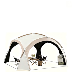 Auvent dôme extérieur noir avec fermeture éclair, anti-insectes, imperméable, protection solaire, tente de camping <span class=keywords><strong>yourte</strong></span> - Product Image 4