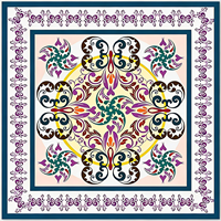 Tapis de jeu de Mahjong américain vintage à motif mandala symétrique, tapis de jeu carré antidérapant et insonorisant pour jeux de table