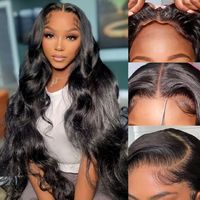 Peluca de Cabello Humano Vietnamita Virgen con Ondas Suaves, Doble Trama, Encaje Frontal HD, Pre-Desplumada, Sin Pegamento, 13x4 13x6, para Mujeres Negras