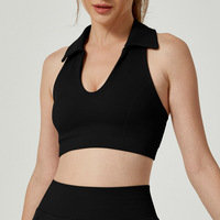 Nouveau design soutien-gorge de sport grande taille à maintien élevé, dos ajouré, col en V, col rabattu, Spandex/Nylon, pour femme, course, fitness, yoga