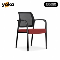 Chaises de conférence empilables en maille, directement de l'usine, chaises de formation de bureau personnalisables avec sièges en tissu.