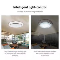 Plafonnier solaire d'extérieur moderne étanche IP65 avec télécommande pour jardin