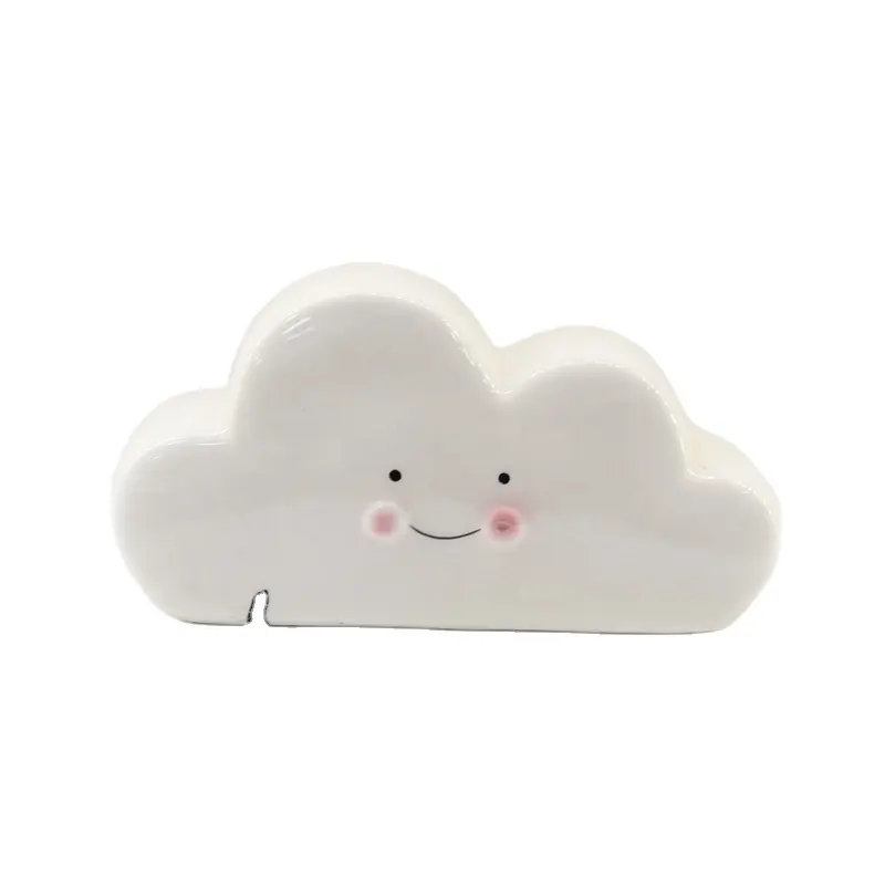 Handgeschilderde Wolk Vorm Keramiek Spaarpot Voor Baby Meisje Kinderen Cloud Bank Geld Besparen Pot Babykamer Decoratie Kinderkamer Decor