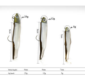 12g 10.5cm Black <strong>Mino</strong> Lead Head Soft Bait with <strong>T</strong>-Tail PVC Double Tailed Bass Perch for Bottom Fishing - Product Image 1