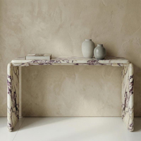 Table console moderne en marbre Calacatta Viola pour cuisine et salon - Meubles de maison durables et écologiques
