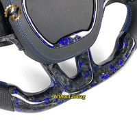 Accessoires intérieurs pour voiture Dodge Challenger Charger, volant sport en cuir bleu personnalisé avec LED