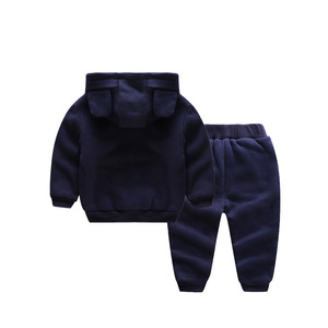 Ensemble de vêtements d'hiver pour garçons, sweat à capuche avec oreilles et pantalon chaud, décontracté, 100% coton - Product Image 4