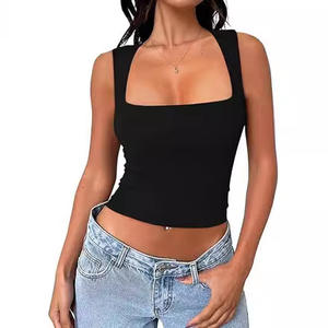 Jersey de <span class=keywords><strong>mujer</strong></span>, <span class=keywords><strong>tirantes</strong></span>, sin mangas, chica caliente, <span class=keywords><strong>camiseta</strong></span> cuadrada con cuello en V, chaleco, ropa interior femenina, Top de seda de leche - Product Image 6