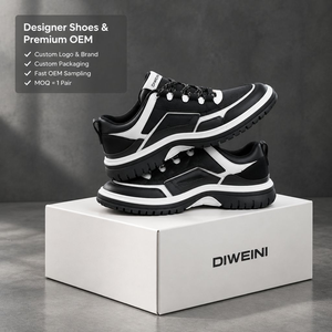 Zapatos de Diseñador de Lujo para Hombre y Mujer, Zapatillas Deportivas de Piel Negra y Blanca de Alta Calidad, Nuevas - Product Image 1