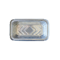 Conteneur alimentaire jetable en aluminium de 1 lb (670 ml) avec couvercle, forme rectangulaire, moule à pain en aluminium avec couvercle en carton