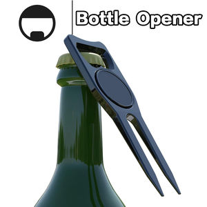 Werbe 6 in 1 Metall Logo Golfball Marker Flaschen öffner Reparatur Golf Divot Werkzeug mit Flaschen öffner - Product Image 6